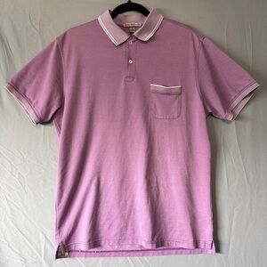 Peter Millar Mens Short Sleeve Polo Shirt Size M Purple Preppy Golf Office